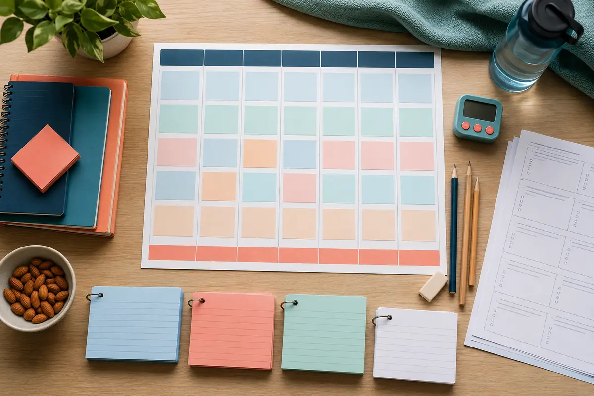Make a study schedule for finals seven-day study plan