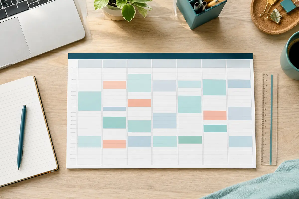 Study schedule template for college weekly layout